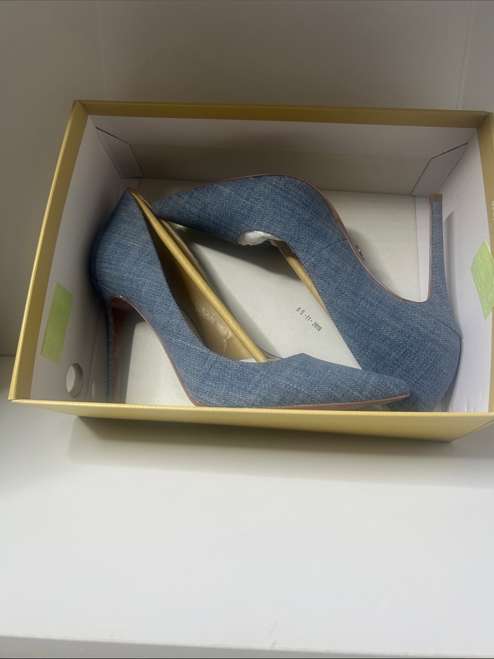 Michael Kors Denim Pointed-Toe Pumps - Light Blue